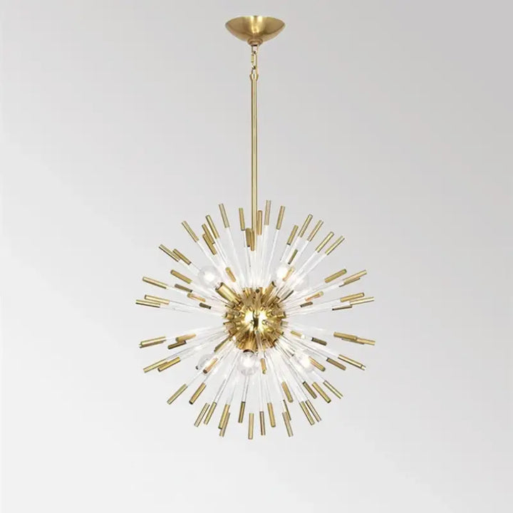 Suspension design art déco en verre doré blanc élégant