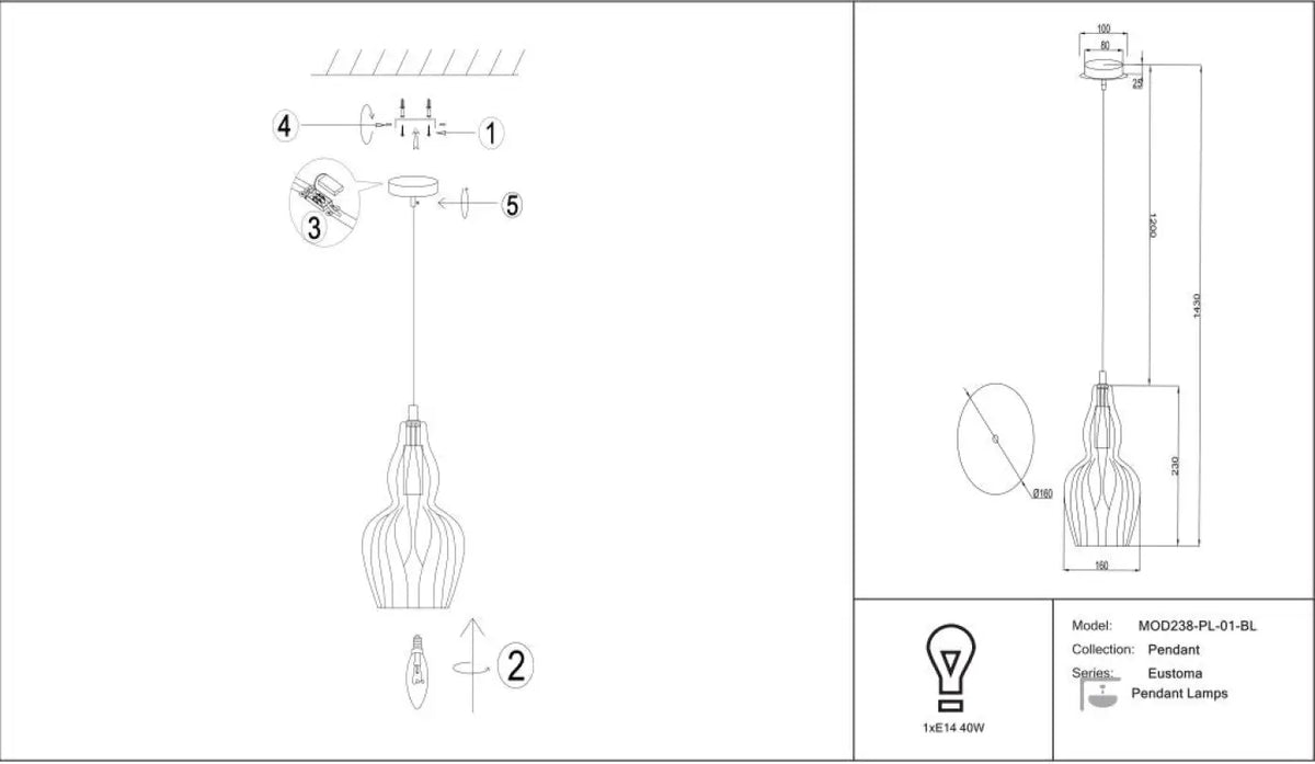 Schéma d'installation du luminaire