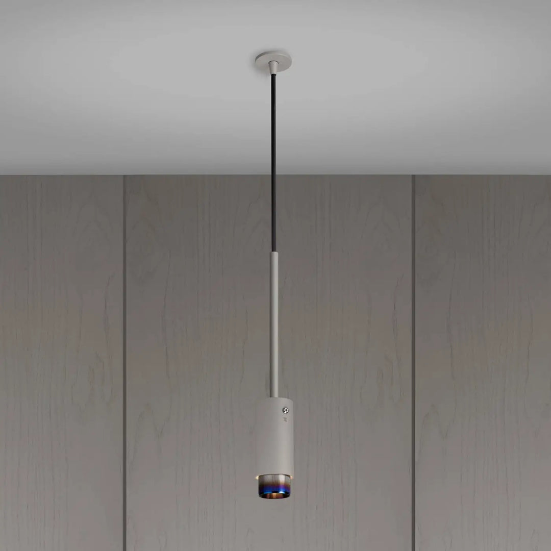 Suspension Exhaust à gravure alignée Pierre finition acier brûlé #couleur_multicolore