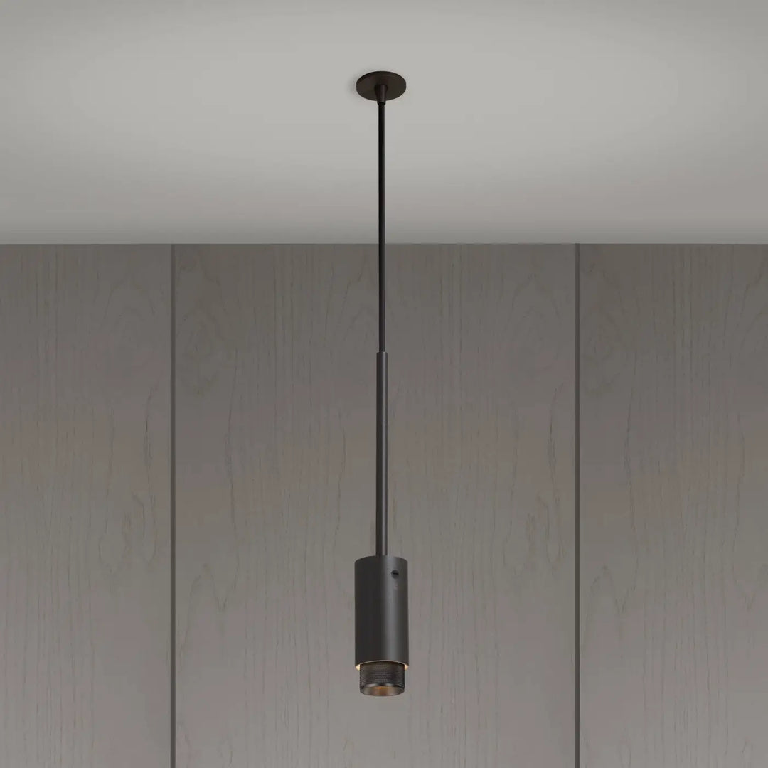 Suspension Exhaust à gravure quadrillée Graphite aux détails en bronze fumé #couleur_gris