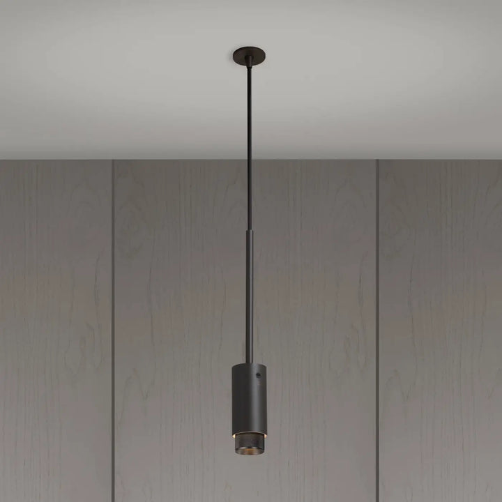 Suspension Exhaust à gravure quadrillée Graphite aux détails en bronze fumé #couleur_gris