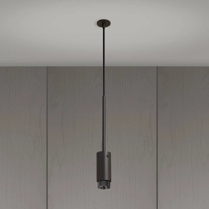Suspension Exhaust à gravure quadrillée Graphite, déflecteur moleté en bronze fumé #couleur_gris