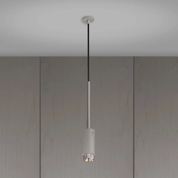Suspension Exhaust à gravure quadrillée Pierre aux détails en acier #couleur_argent
