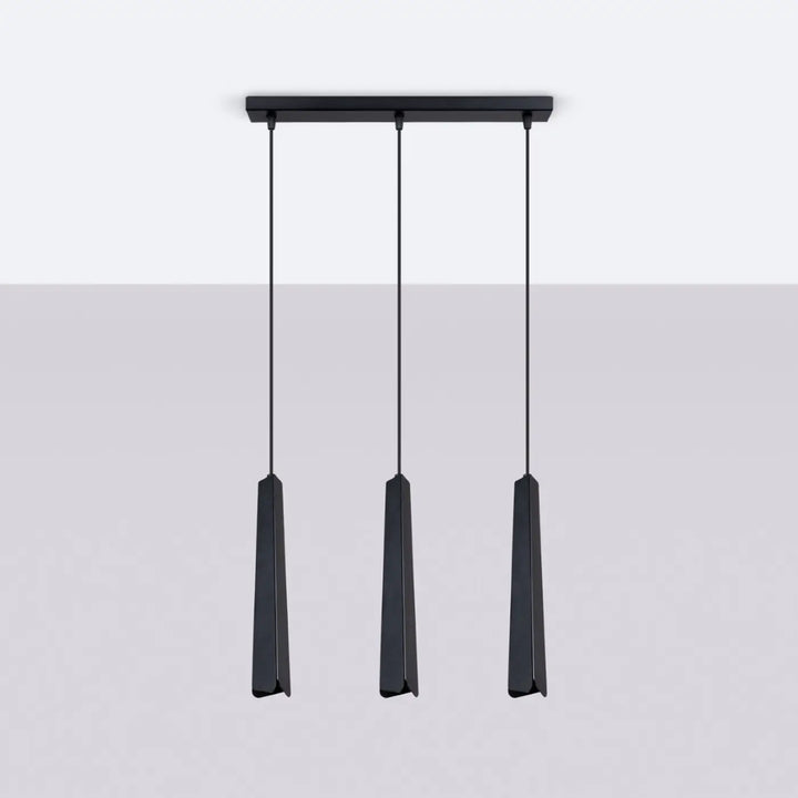Suspension Luminaire noir éteinte, vue rapprochée