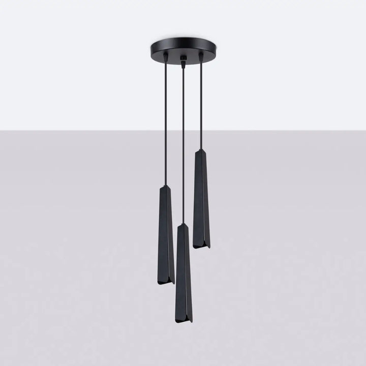 Suspension Luminaire noir éteinte, vue rapprochée