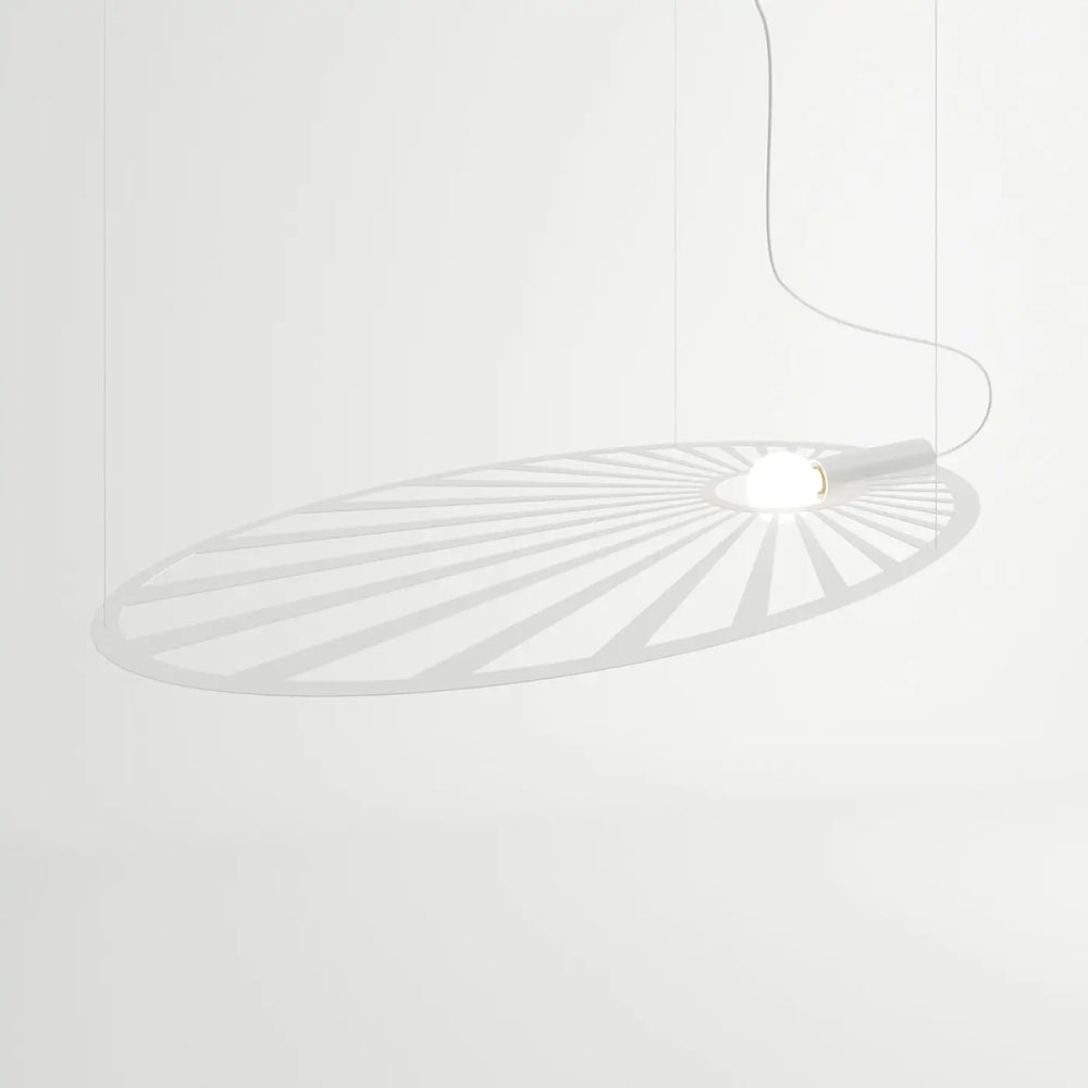 Suspension LEHDET blanc éteinte, vue en perspective