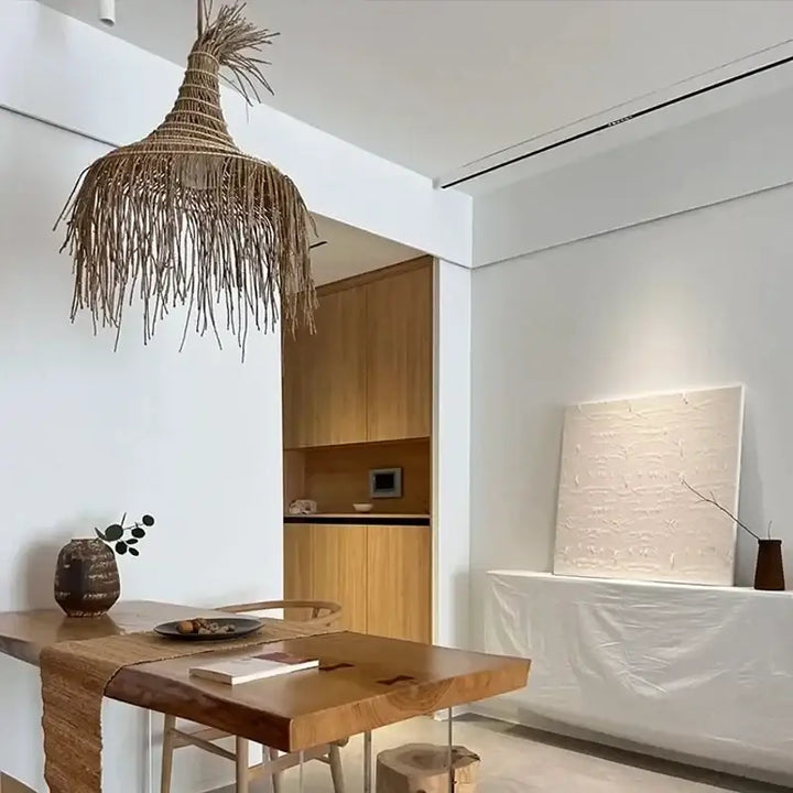 Suspension en fibres naturelles style bohème chic pour cuisine ou salo…

