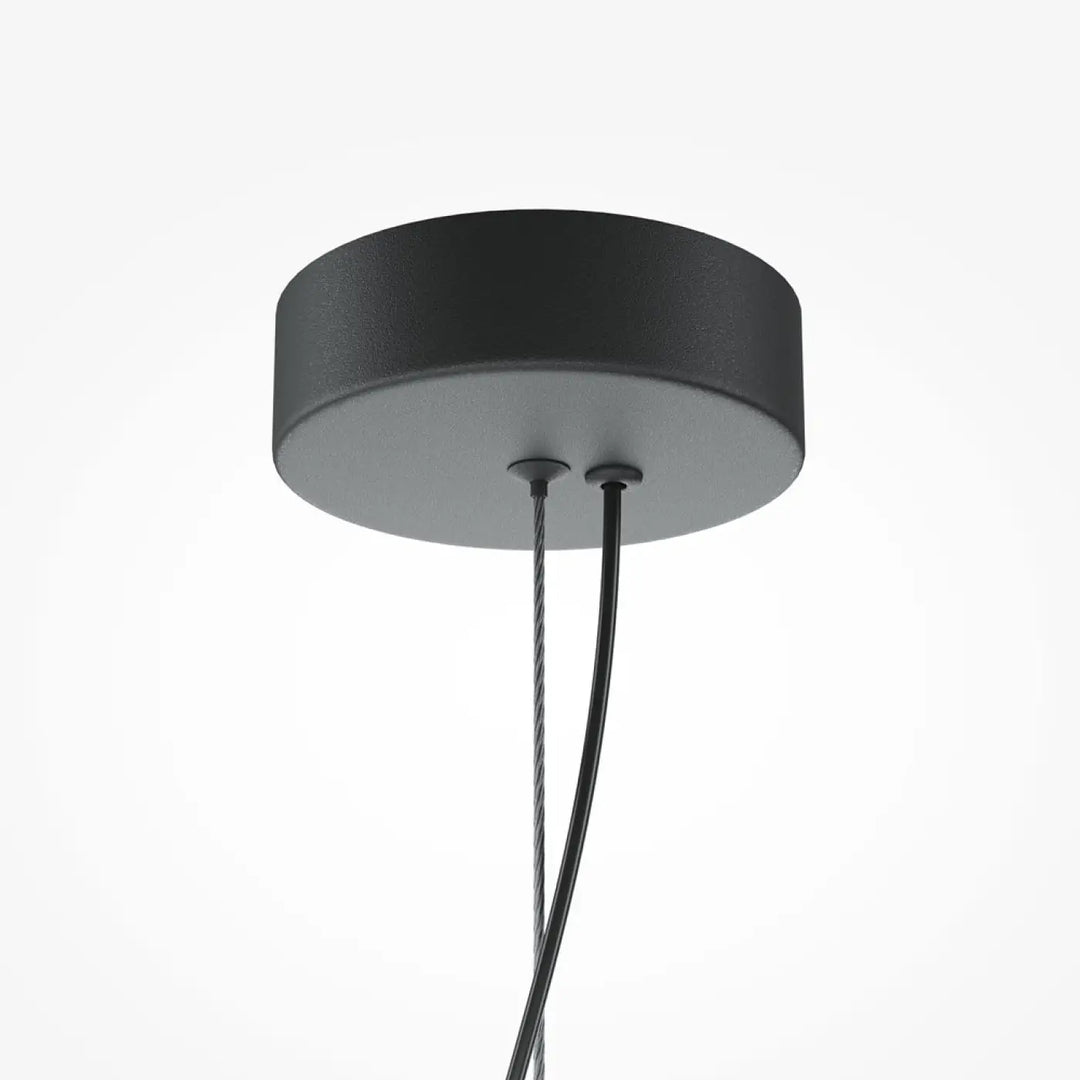 Suspension flat led linéaire avec finition mate noire et deux câbles descendantes pour éclairage moderne
