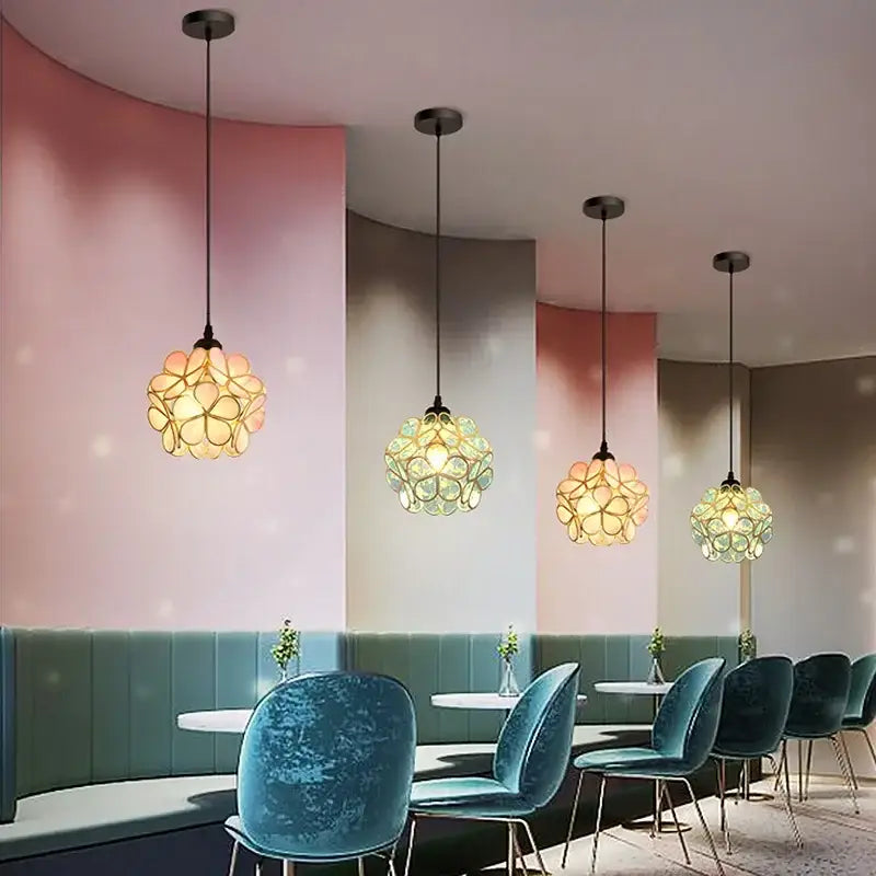 Nordic Modern Petal Acrylic Pendant Lamp Bedroom Bedside Restaurant Flower Ceiling Light Bathroom Foyer Led Hanging
