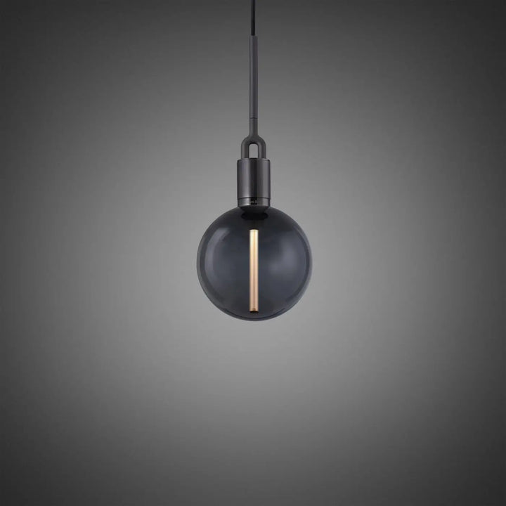 Suspension Forked Medium à globe fumé, finition grise #couleur_gris