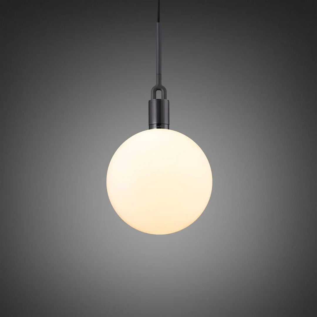 Suspension Forked Large à globe opale, finition grise #couleur_gris