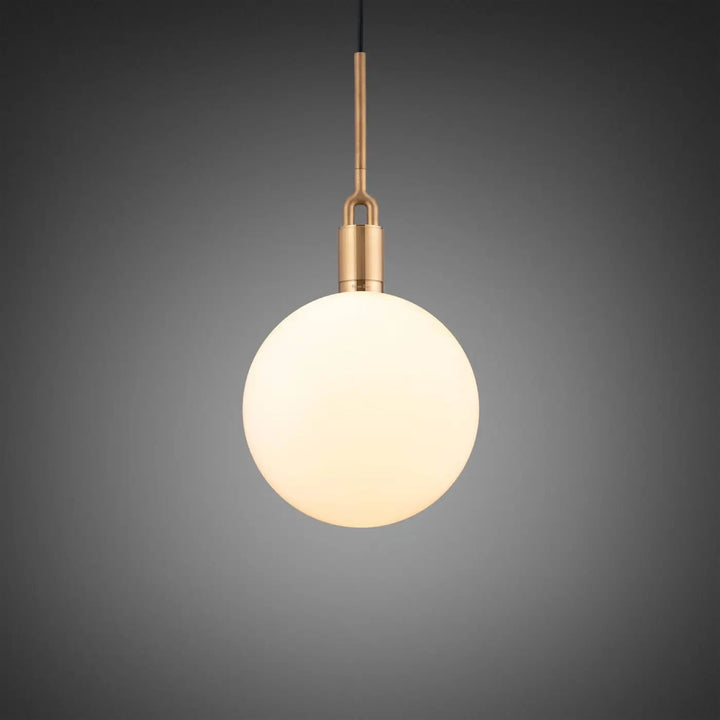 Suspension Forked Large à globe opale, finition laiton #couleur_dor