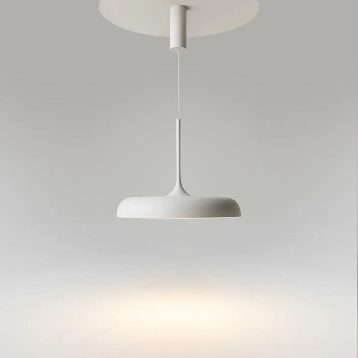 Suspension gerhard coupole arrondie blanc mat avec led intégrée design minimaliste et moderne