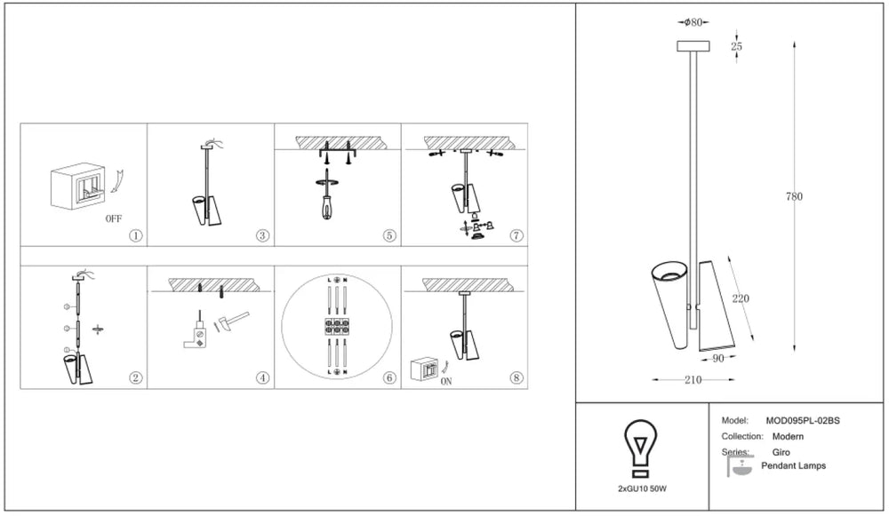 Suspension luminaire giro avec finition laiton, design minimaliste et projecteurs orientables pour salle à manger moderne