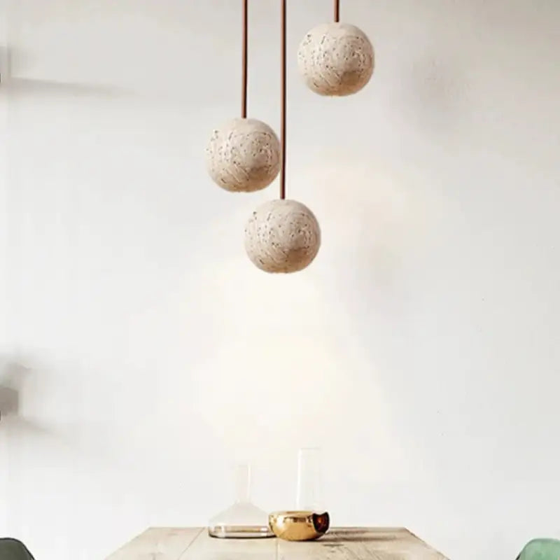 Suspension Globe Béton Terrazzo Design Minimaliste Moderne Épuré