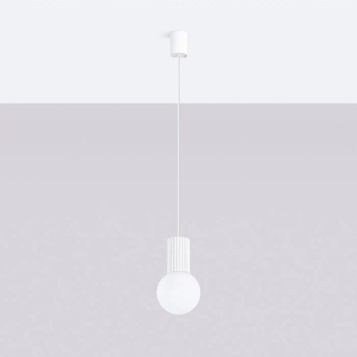 Suspension Luminaire blanc éteinte, vue rapprochée