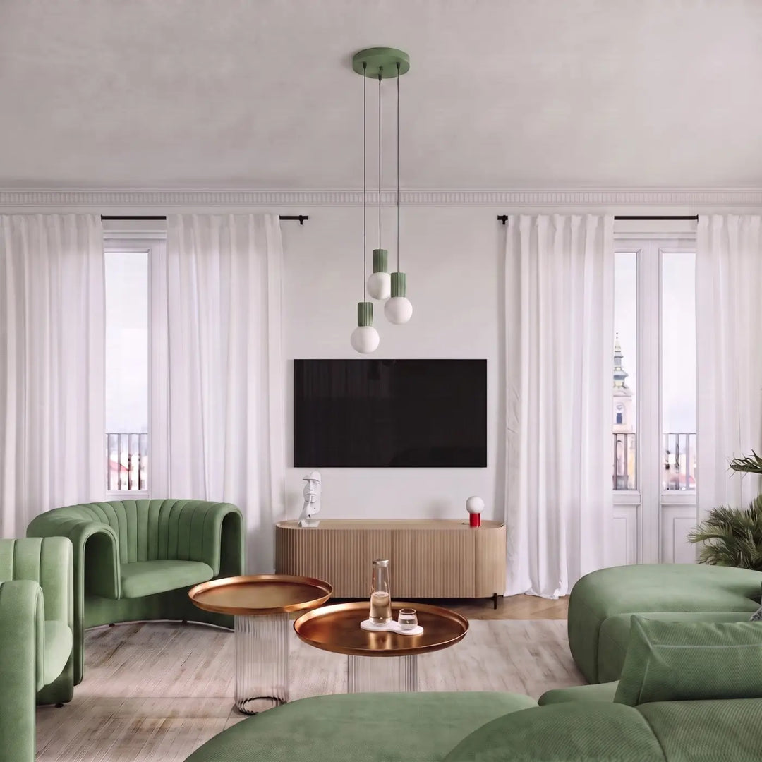 Suspension Luminaire sauge dans un intérieur contemporain