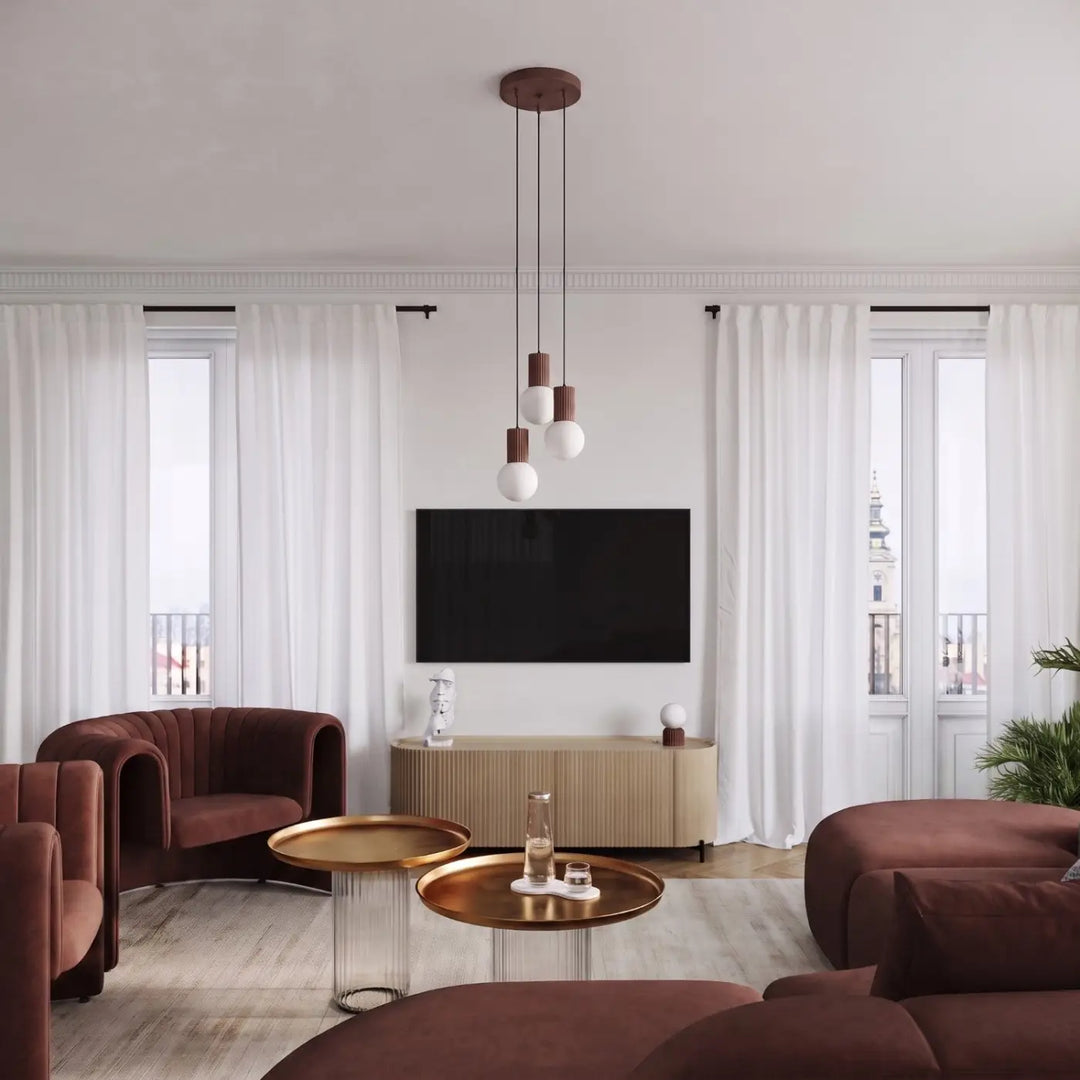 Suspension Luminaire marron dans un intérieur contemporain