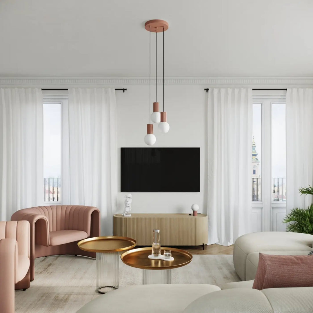 Suspension Luminaire moka dans un intérieur contemporain