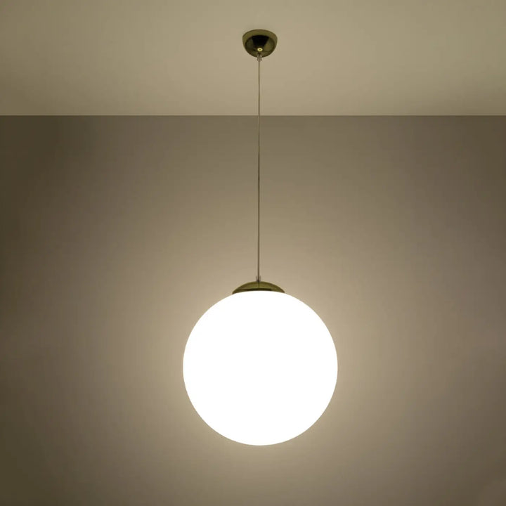 Suspension doré/blanc allumée