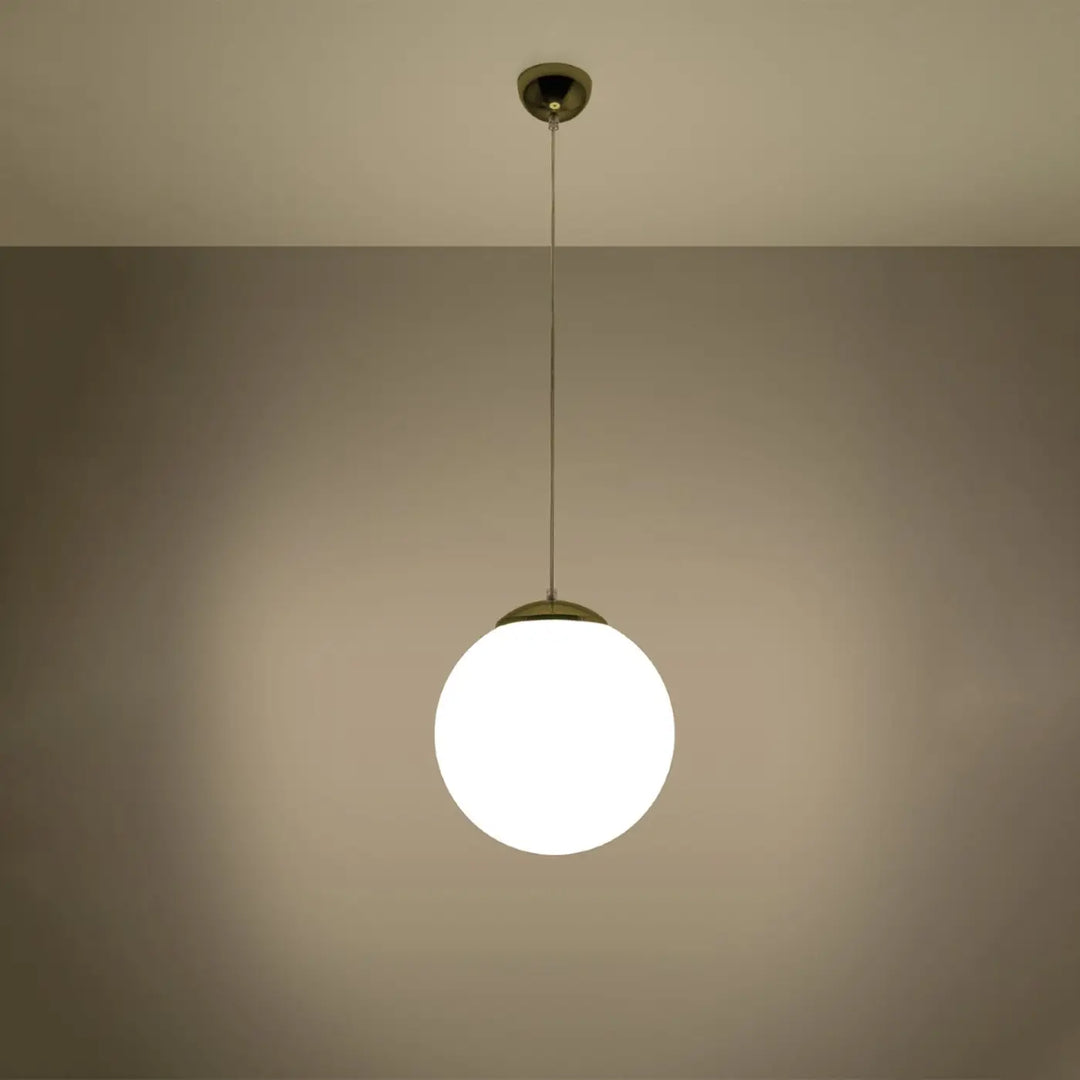 Suspension doré/blanc allumée