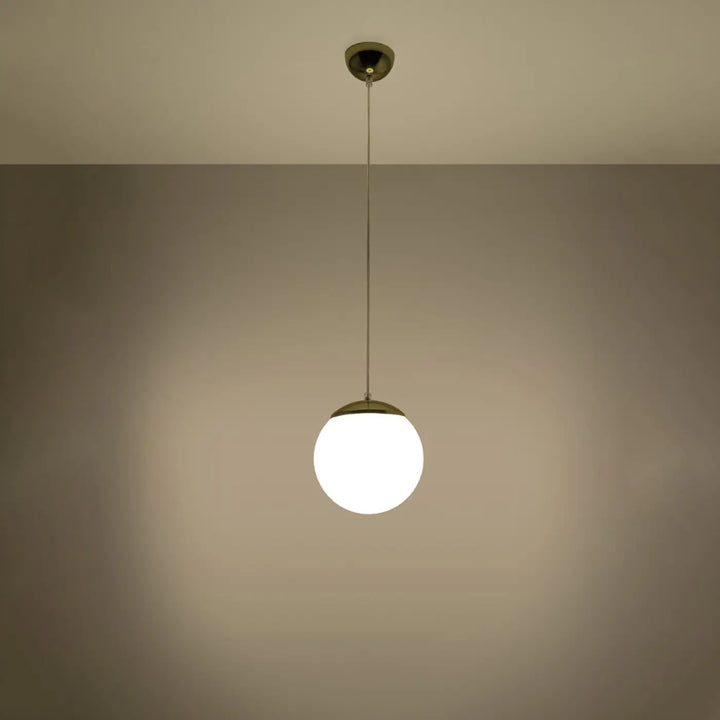 Suspension doré/blanc allumée
