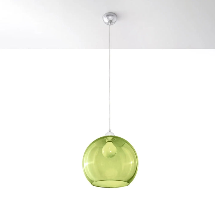 Suspension Luminaire vert éteinte, vue rapprochée