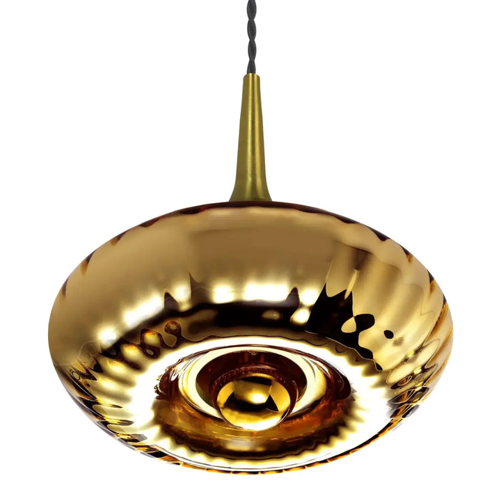 Suspension grace en verre soufflé doré martelé avec un design moderne élégant modèle grace
