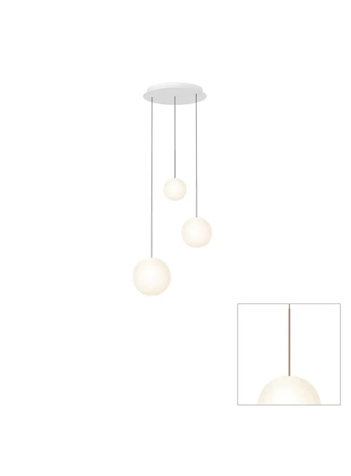 Suspension Bola Sphere Chandelier or rose, globes de 15, 20 et 25,5 cm