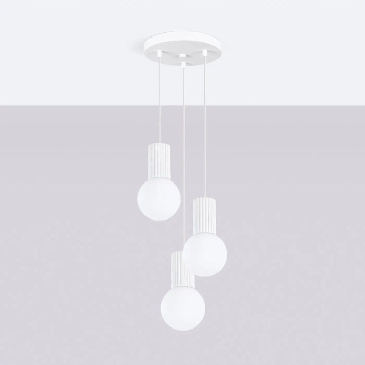 Suspension Luminaire blanc éteinte, vue rapprochée