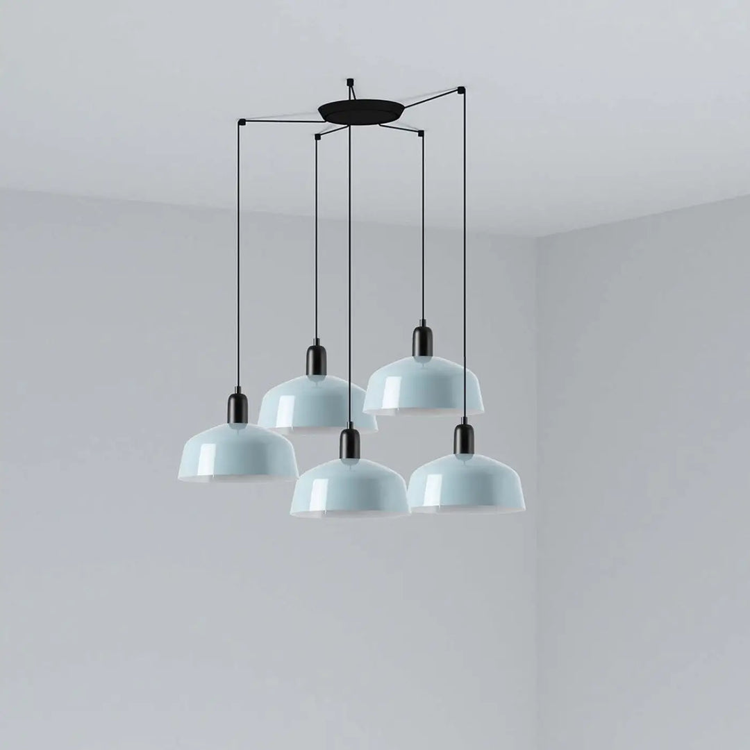 Grappe Tatawin M 5 lumières en métal bleu grisâtre de Faro Barcelona
