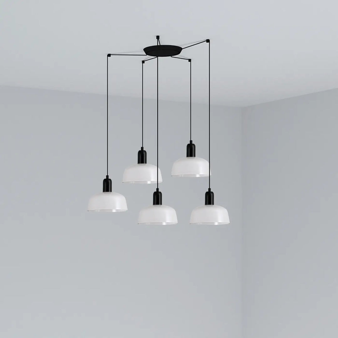 Grappe Tatawin S à 5 lumières en métal blanc de Faro Barcelona