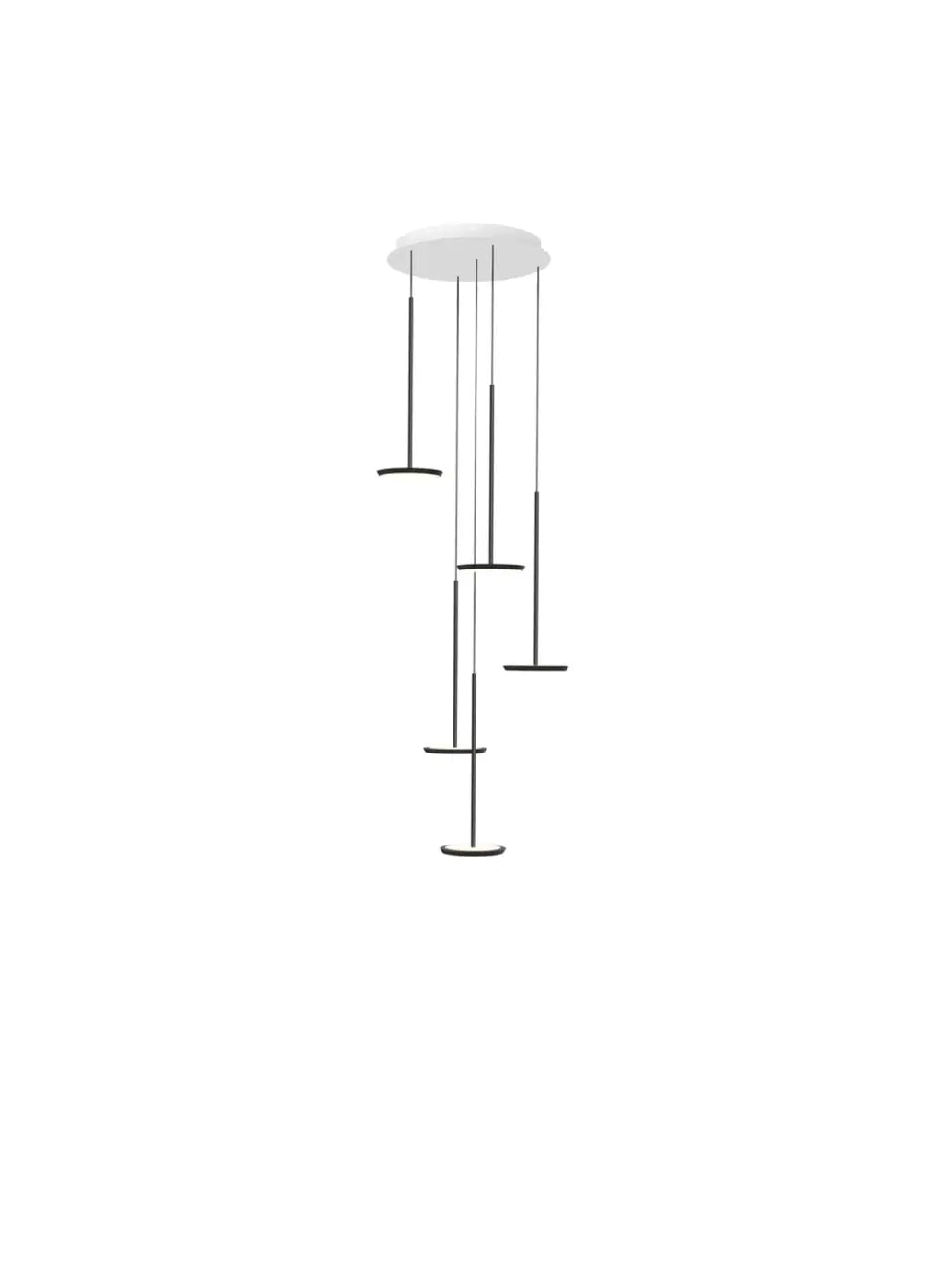 Suspension Sky Solo Chandelier noire, grappe de 5 suspensions