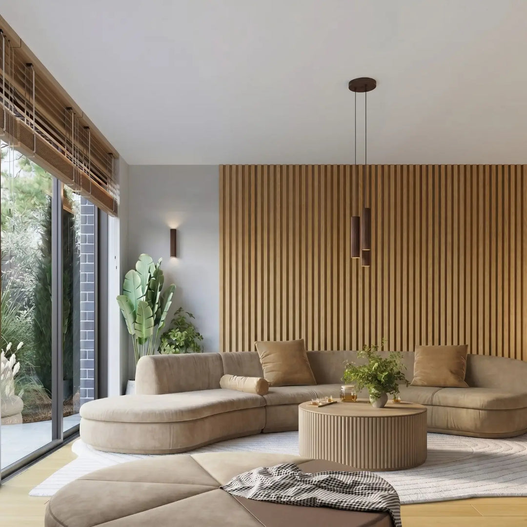 Suspension Luminaire marron dans un intérieur contemporain