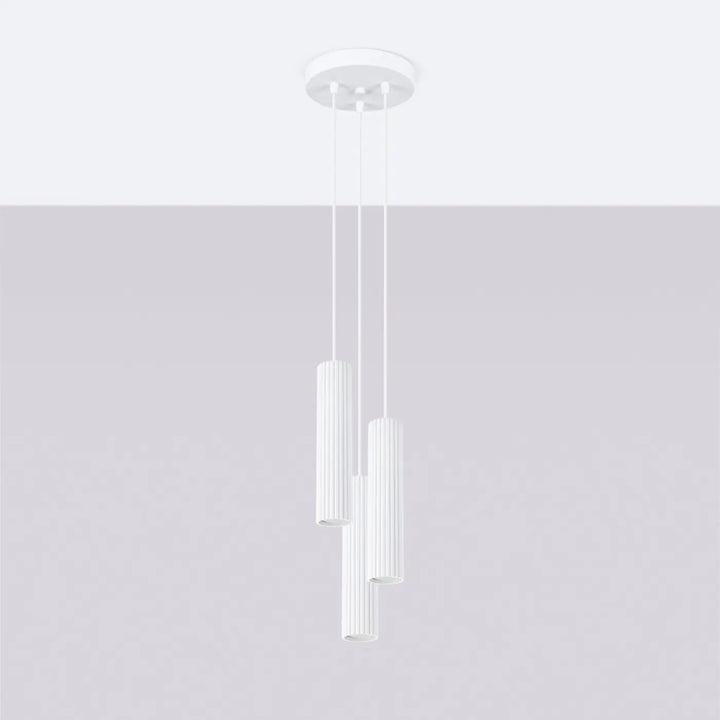 Suspension Luminaire blanc éteinte, vue rapprochée