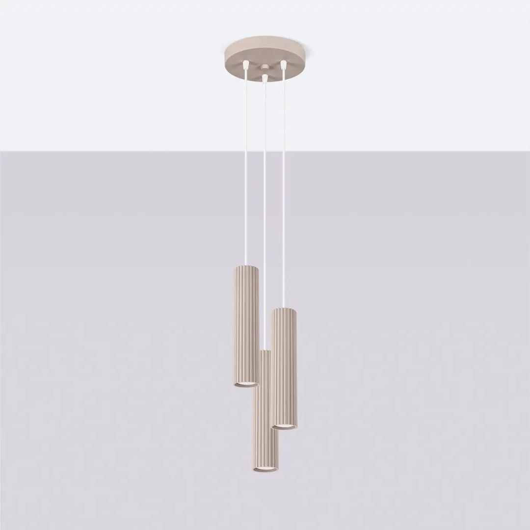 Suspension Luminaire taupe éteinte, vue rapprochée