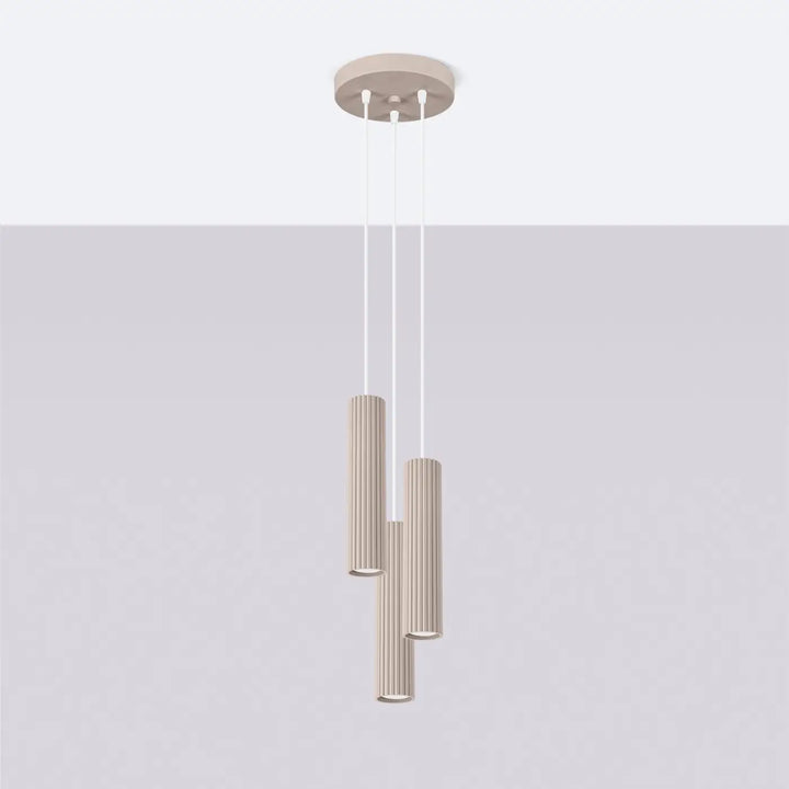 Suspension Luminaire taupe éteinte, vue rapprochée