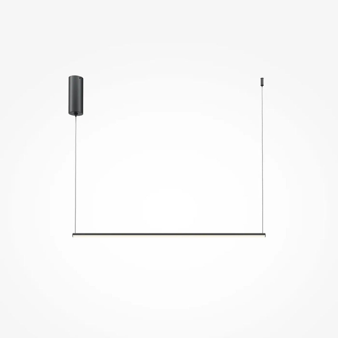 Minimalist suspension halo luminaire en acier doré avec barre horizontale noire cylindrique au design moderne