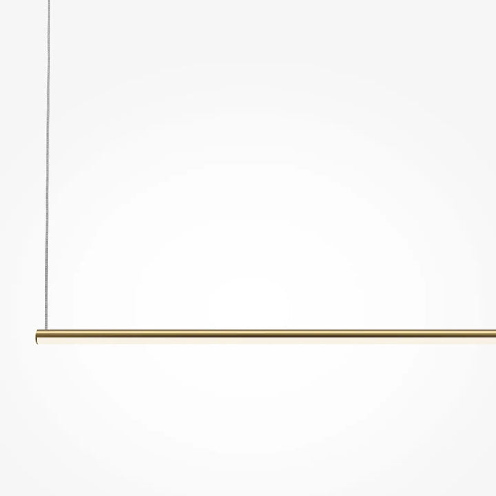 Suspension halo barre horizontale en acier doré avec tube slender et lumière douce pour intérieur moderne