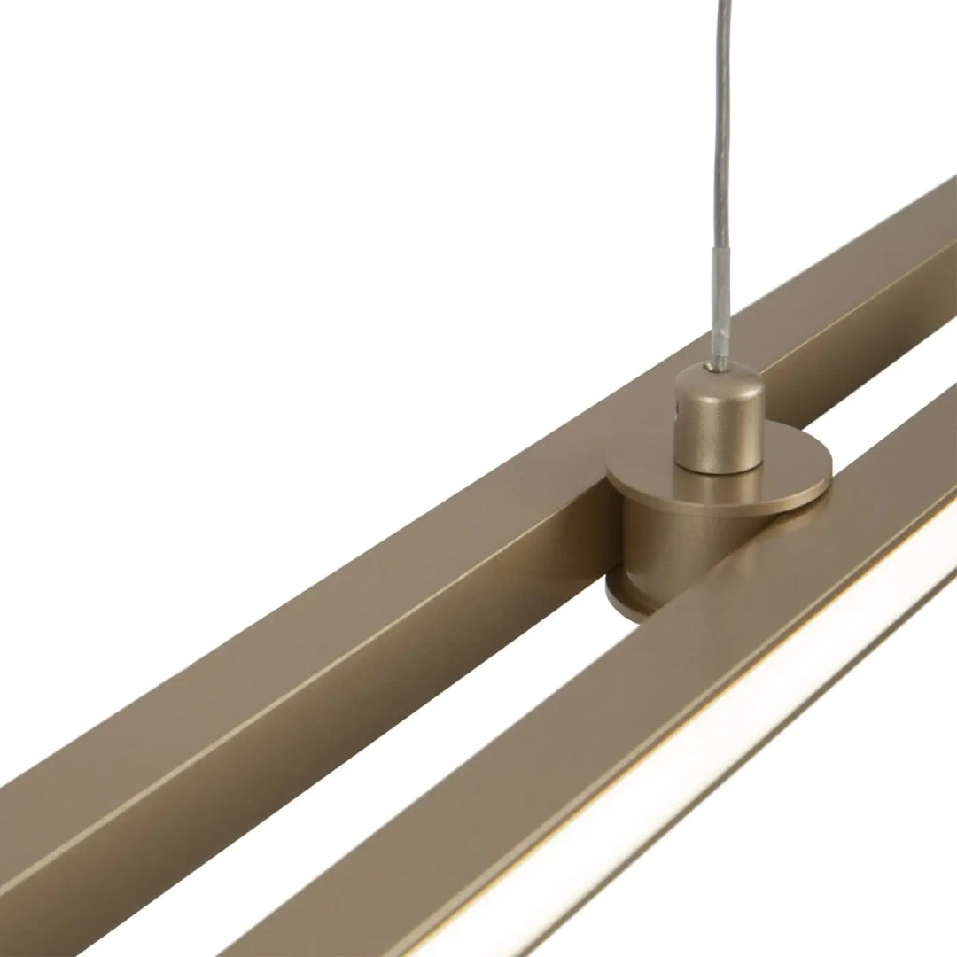 Suspension halo en laiton brossé moderne avec diffusion latérale et led intégrée blanc chaud minimaliste