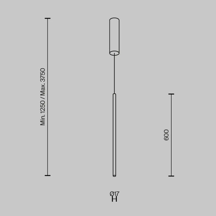 Suspension halo tube vertical en acier doré avec abat-jour cylindrique et mesures précises pour installation