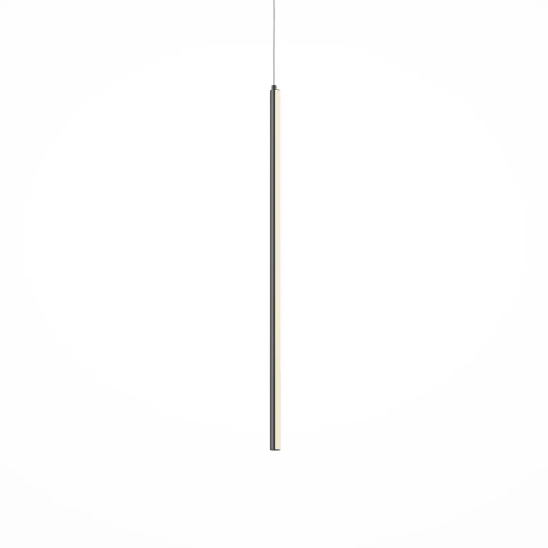 Luminaire suspension halo tube vertical en acier doré avec éclairage led blanc chaud minimaliste finition noire mate