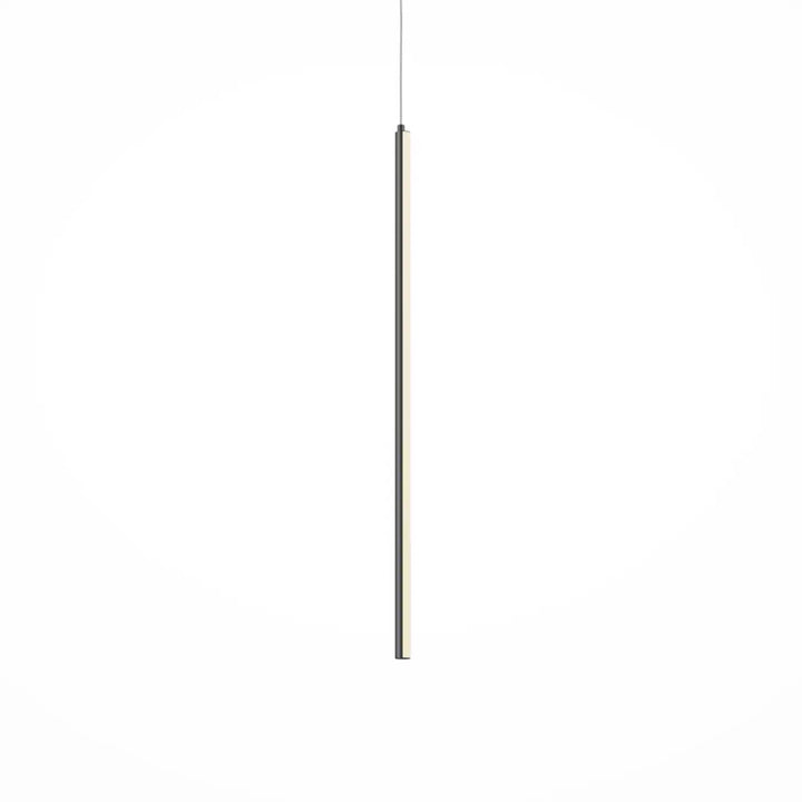 Luminaire suspension halo tube vertical en acier doré avec éclairage led blanc chaud minimaliste finition noire mate