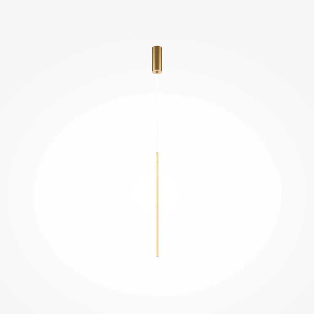 Suspension halo tube vertical en acier doré avec tube cylindrique minimaliste suspendu au plafond