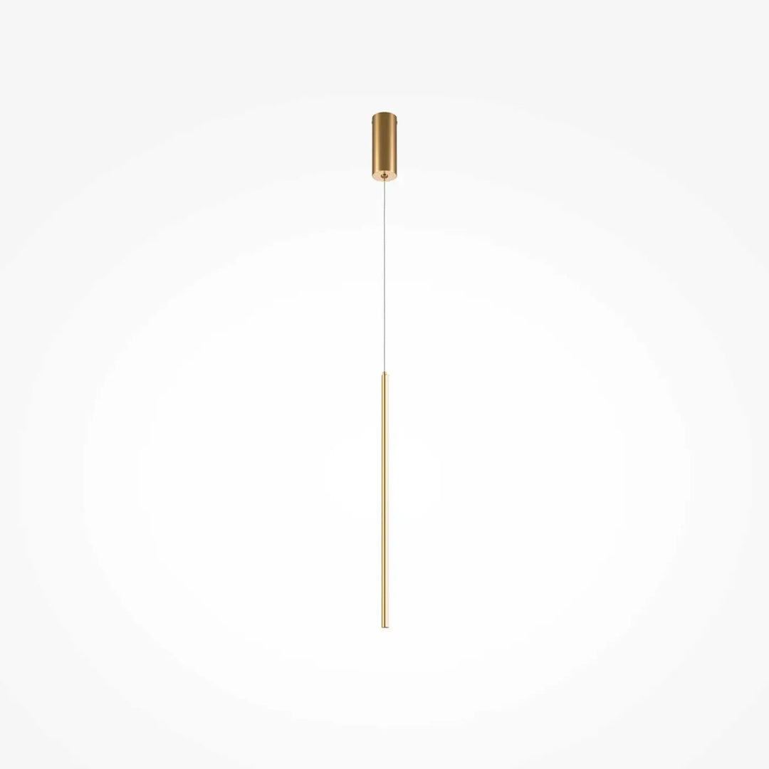 Suspension halo tube vertical en acier doré avec tube cylindrique minimaliste suspendu au plafond