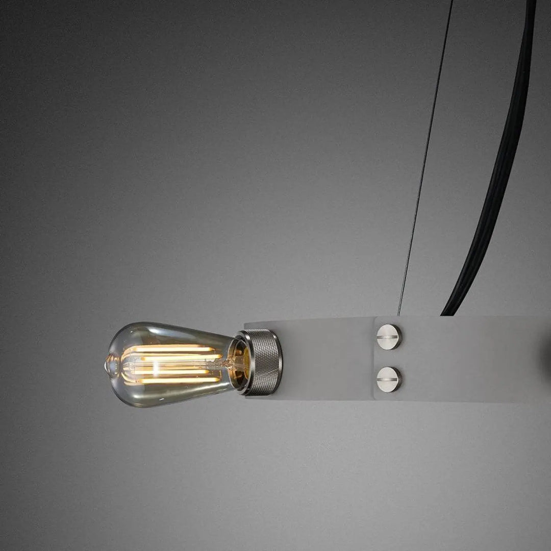 Lustre Hero Light coloris pierre en bronze fumé #couleur_gris