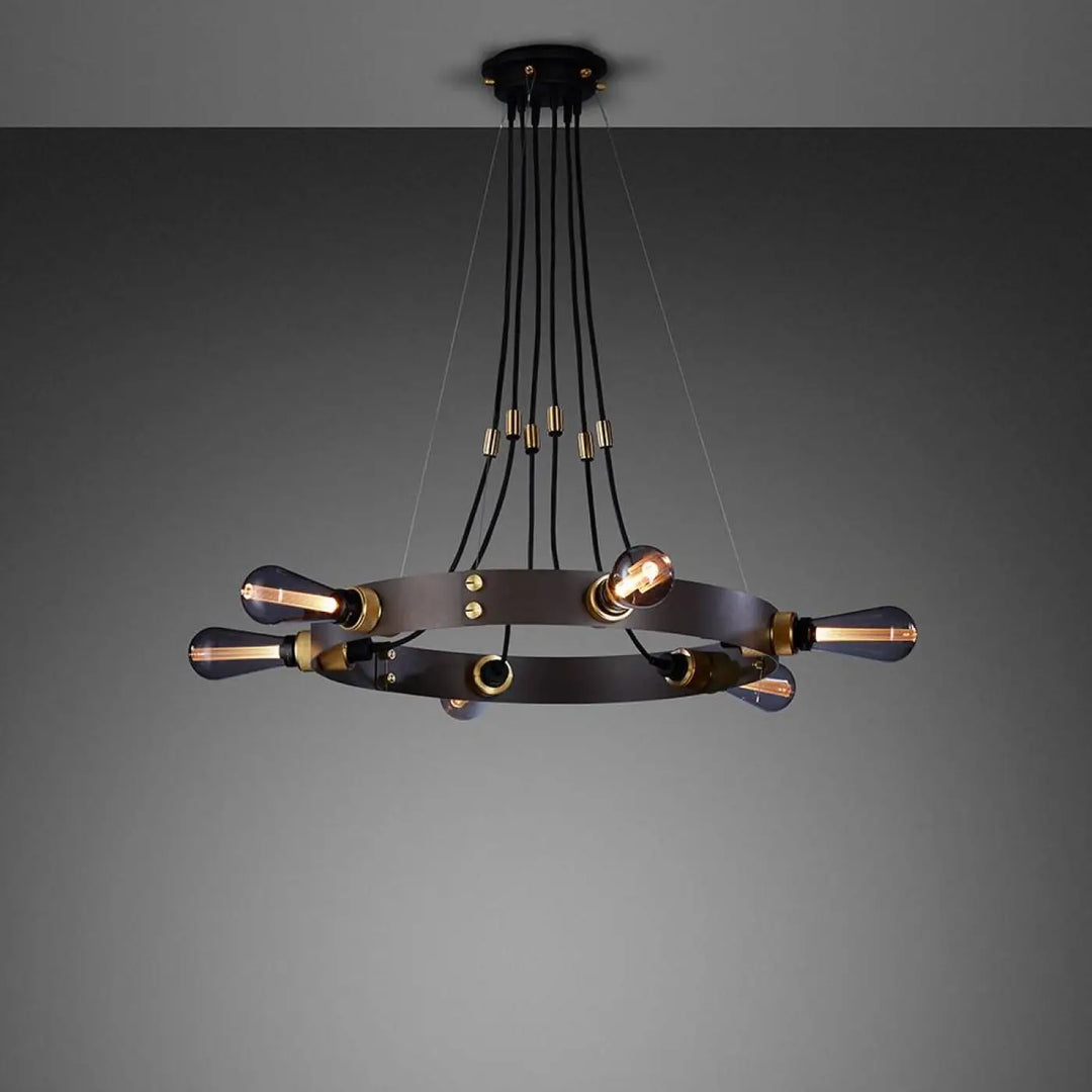Suspension Hero Light graphite en acier à 6 lumières #couleur_argent