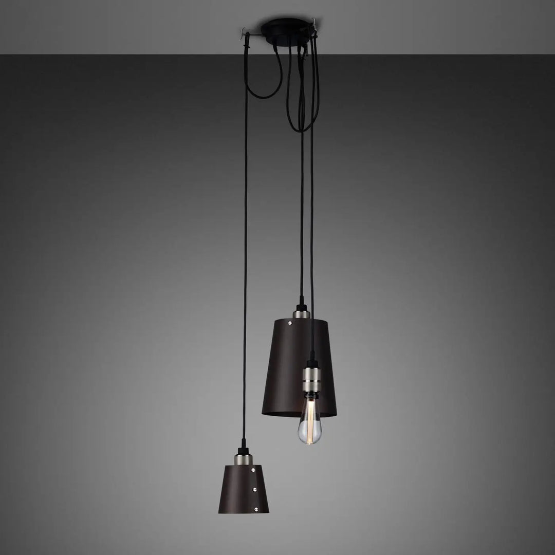 Suspension Hooked 3.0 à abat-jour graphite, finition acier #couleur_argent