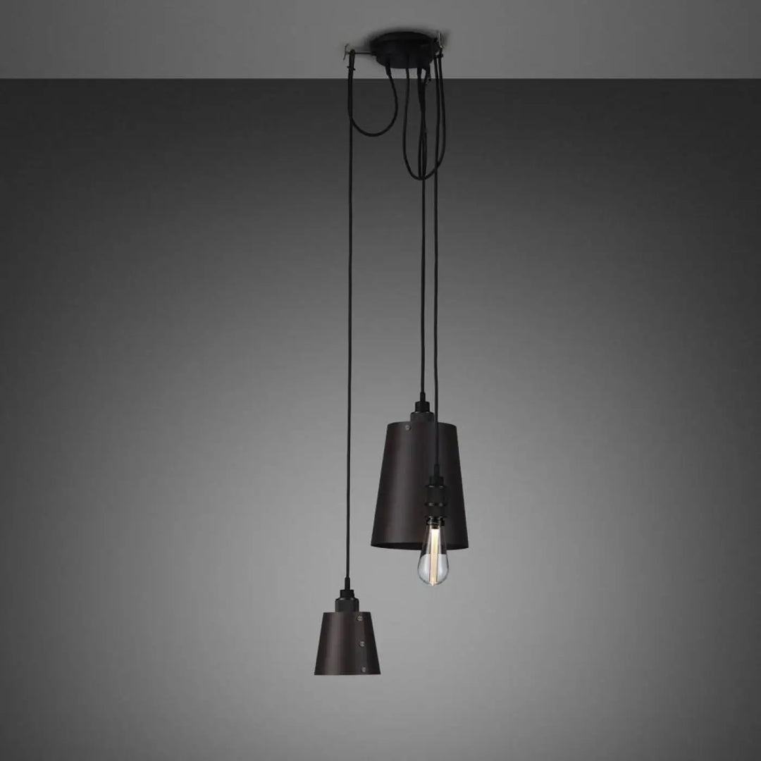 Suspension Hooked 3.0 à abat-jour graphite, finition bronze fumé #couleur_gris