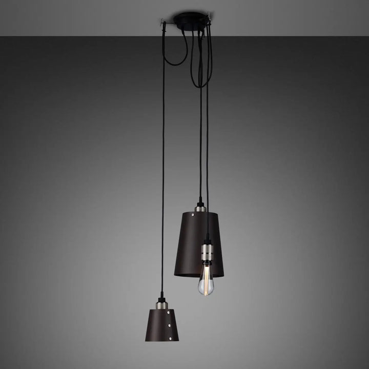 Suspension Hooked 3.0 à abat-jour graphite, finition acier, câble de 2,6 m #couleur_argent